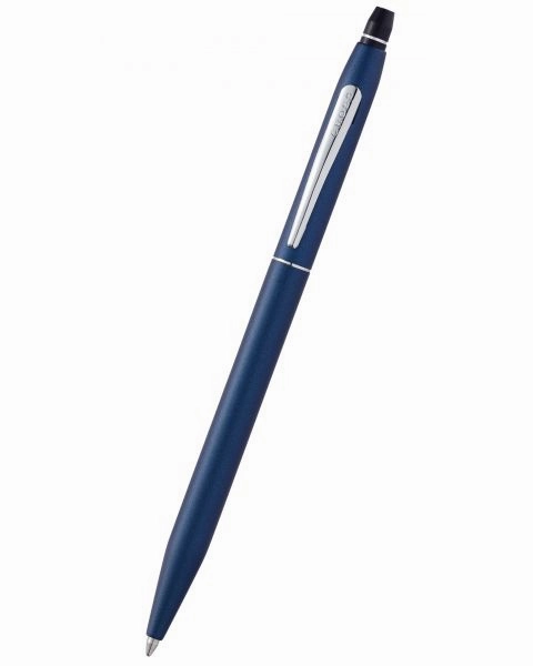 locking pastel Cross Click Blue Lacquer W/Chrome Appointments Ballpoint Pen