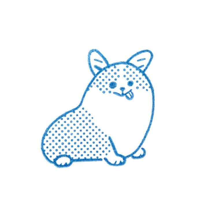 basic collapsible Kori Jirushi Crystal Clarity Stamp- Corgi
