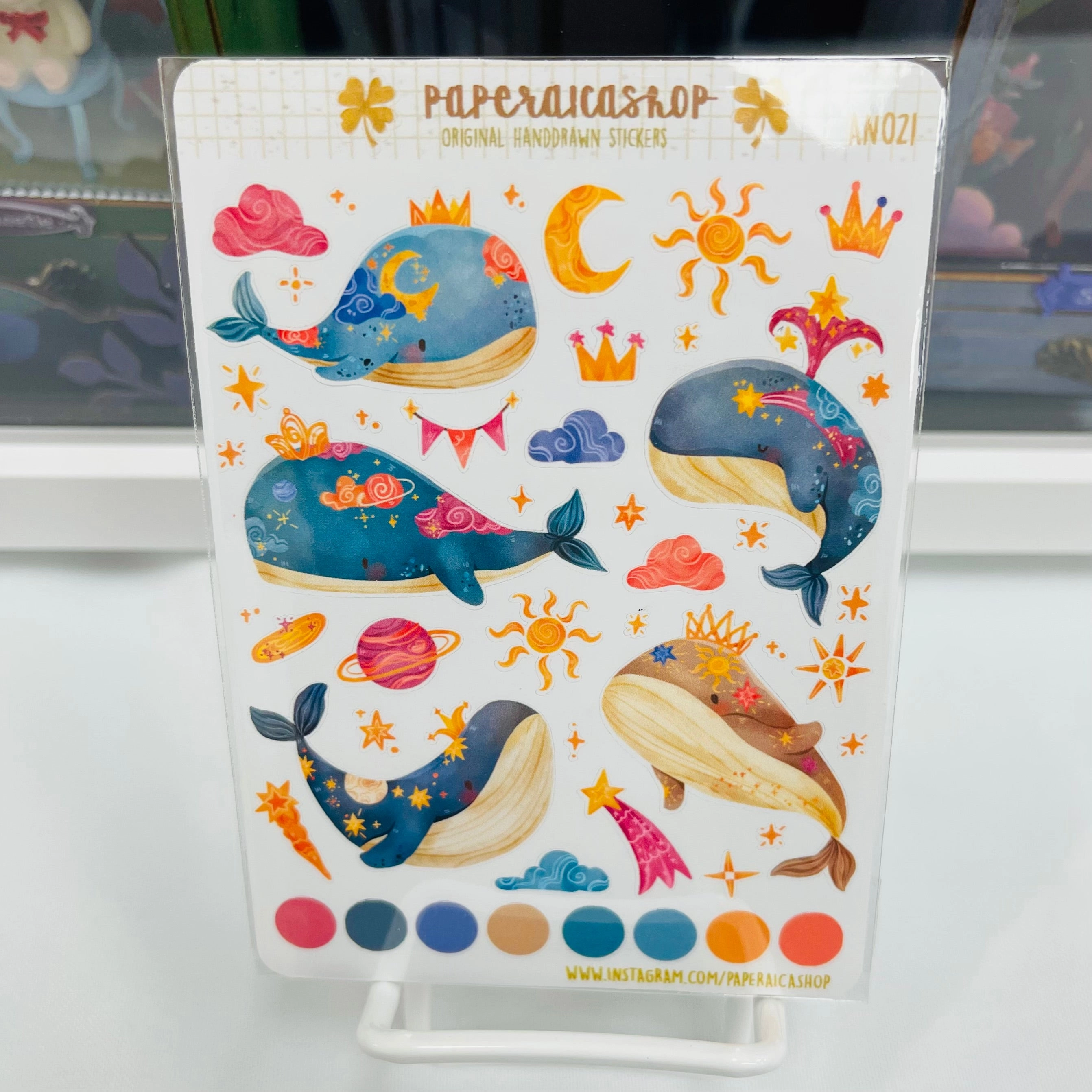 Paperaicashop Whimsical Whales Planner Sticker springloaded