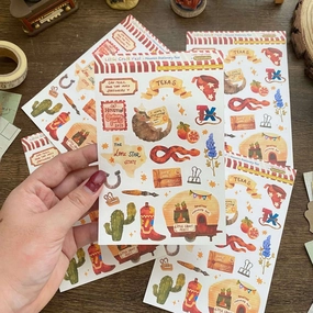 Paperaicashop X Little Craft Fest Sticker Sheet - Texas Love vegan