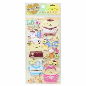 boxed bamboo Sanrio "Pompompurin Daily Style" Dress Up Puffy Sticker