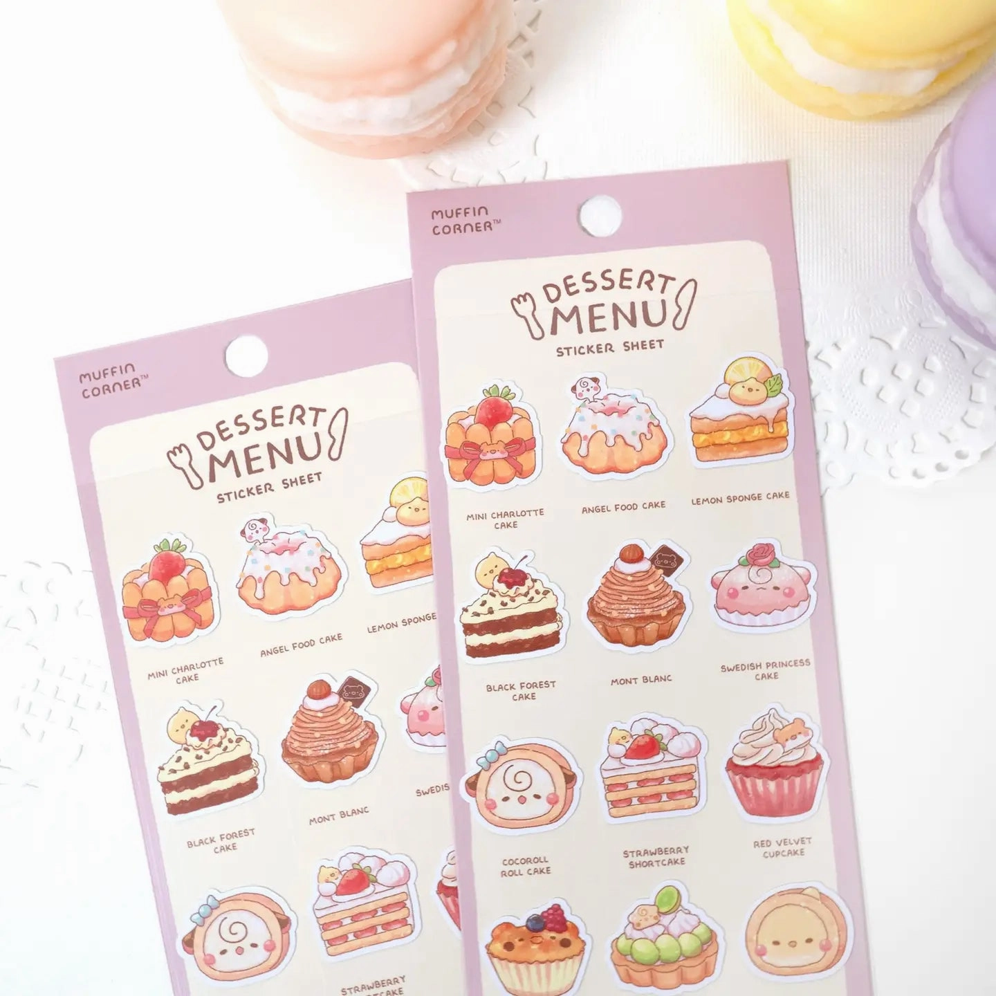 Studio Enon Dessert Menu Sticker Sheet seasonal