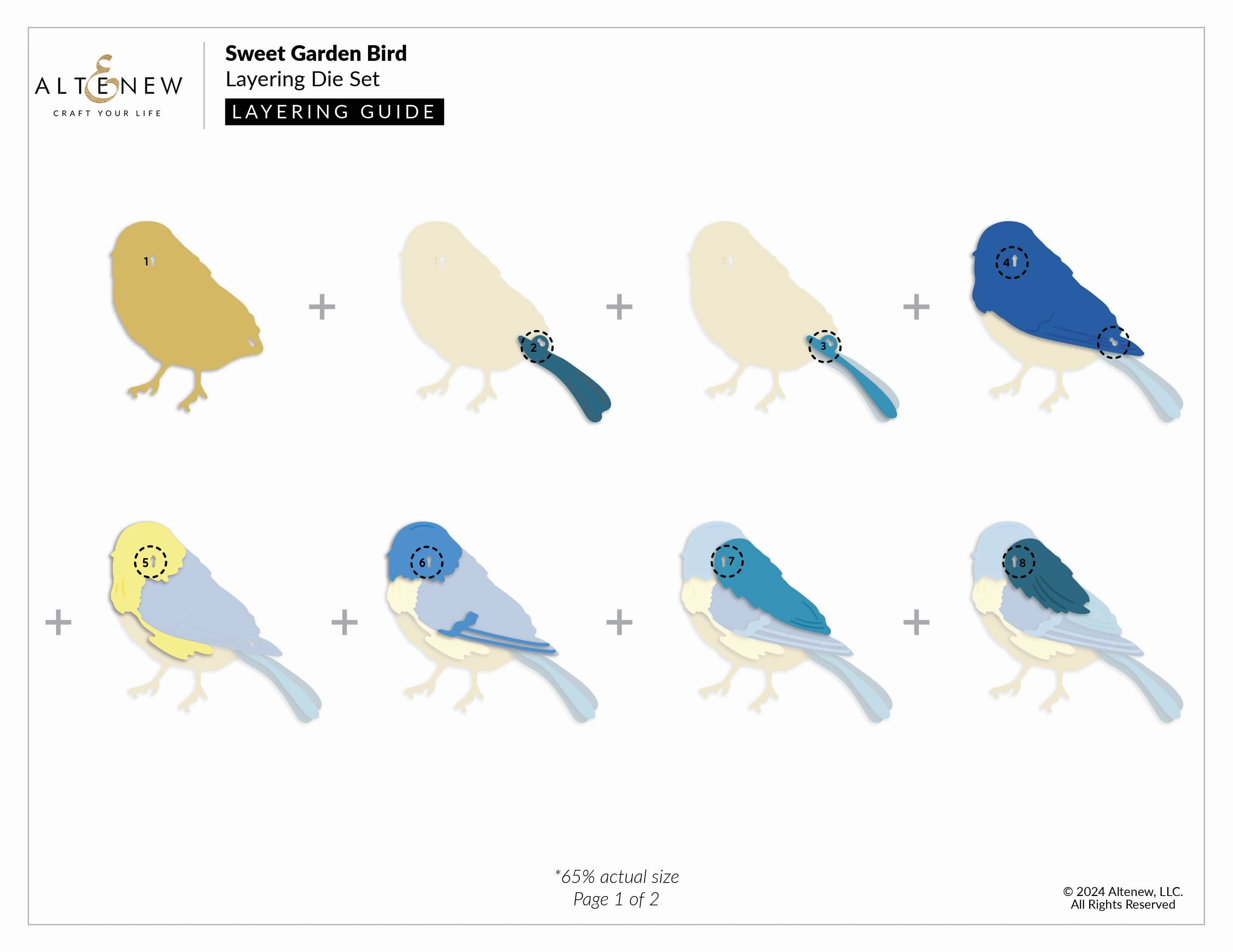 Sweet Garden Bird Layering Die Set colorful