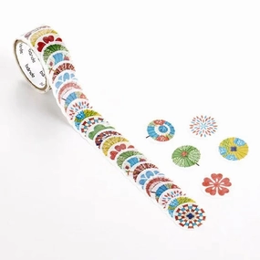 Umbrella And Flowers Washi Roll Sticker Bande matte