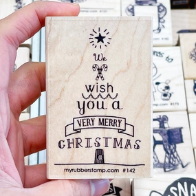 We Wish You A Very Merry Christmas And Happy New Year Rubber Stamp biodegradable solid