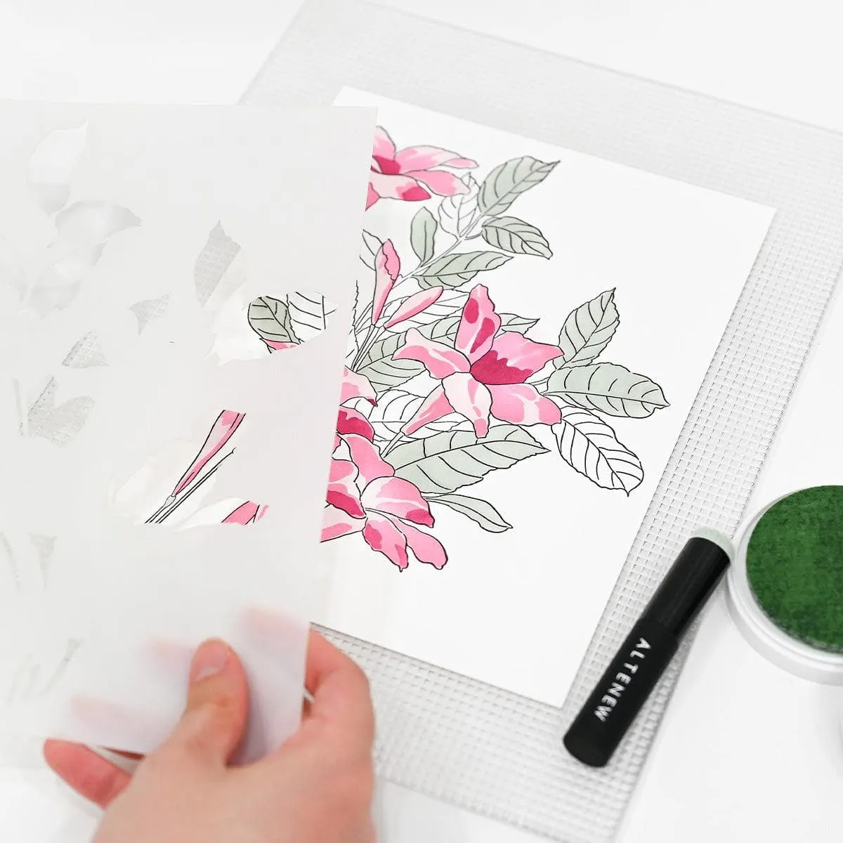 9"X12" Ultra Sticky Mat: Grid earthy versatile