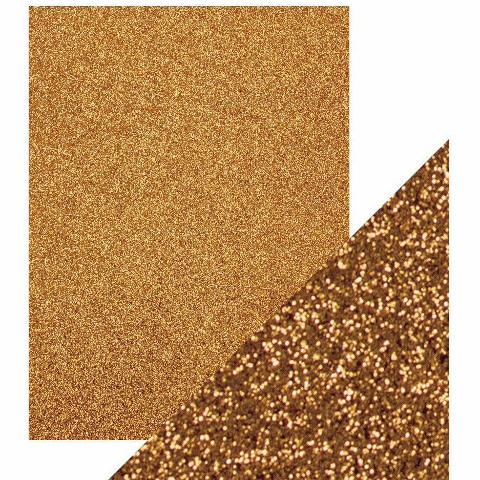 Craft Perfect Glitter Card 8.5X11 - 5/Pkg - Welsh Gold shiny