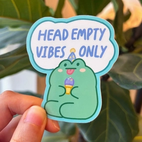 lasting stackable Frog Vibes Vinyl Sticker - Shooley