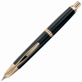 Pilot Vanishing Point Black/Gold Fountain Pen rugged short