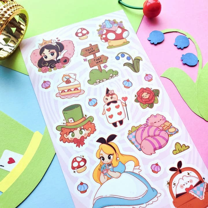 AliceS Adorable Adventures Sticker Sheet antislip