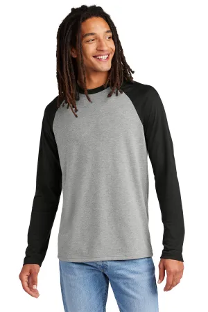 Allmade Herren Langarm T-Shirt mit Farbblockierung - Aluminiumgrau/Tiefschwarz