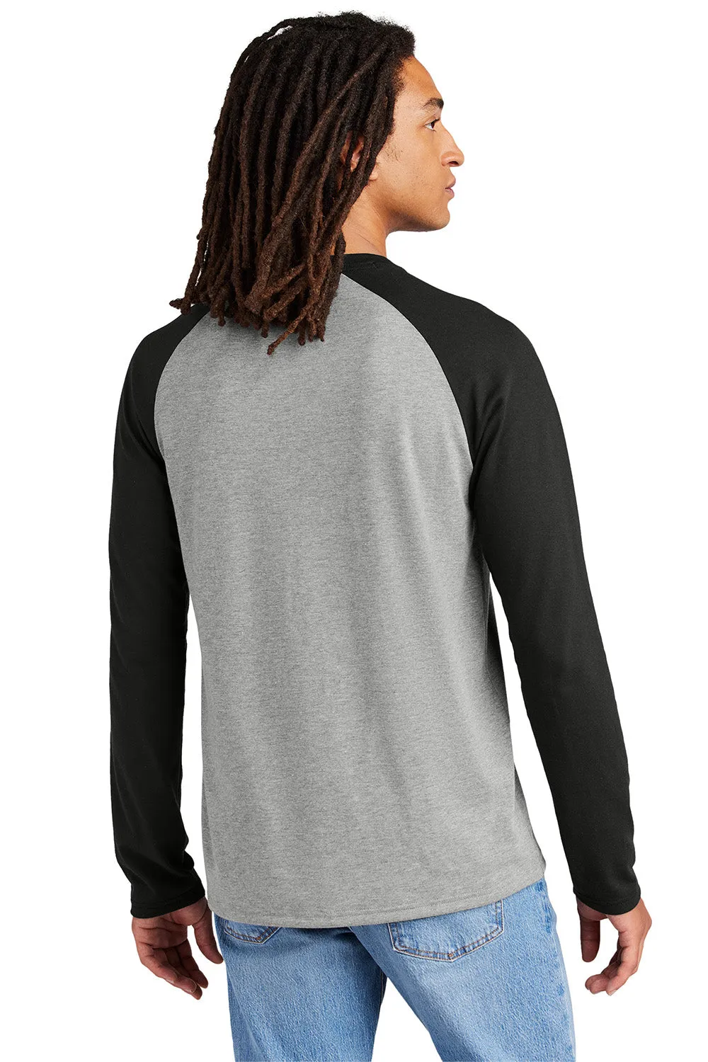 Allmade Herren Langarm T-Shirt mit Farbblockierung - Aluminiumgrau/Tiefschwarz