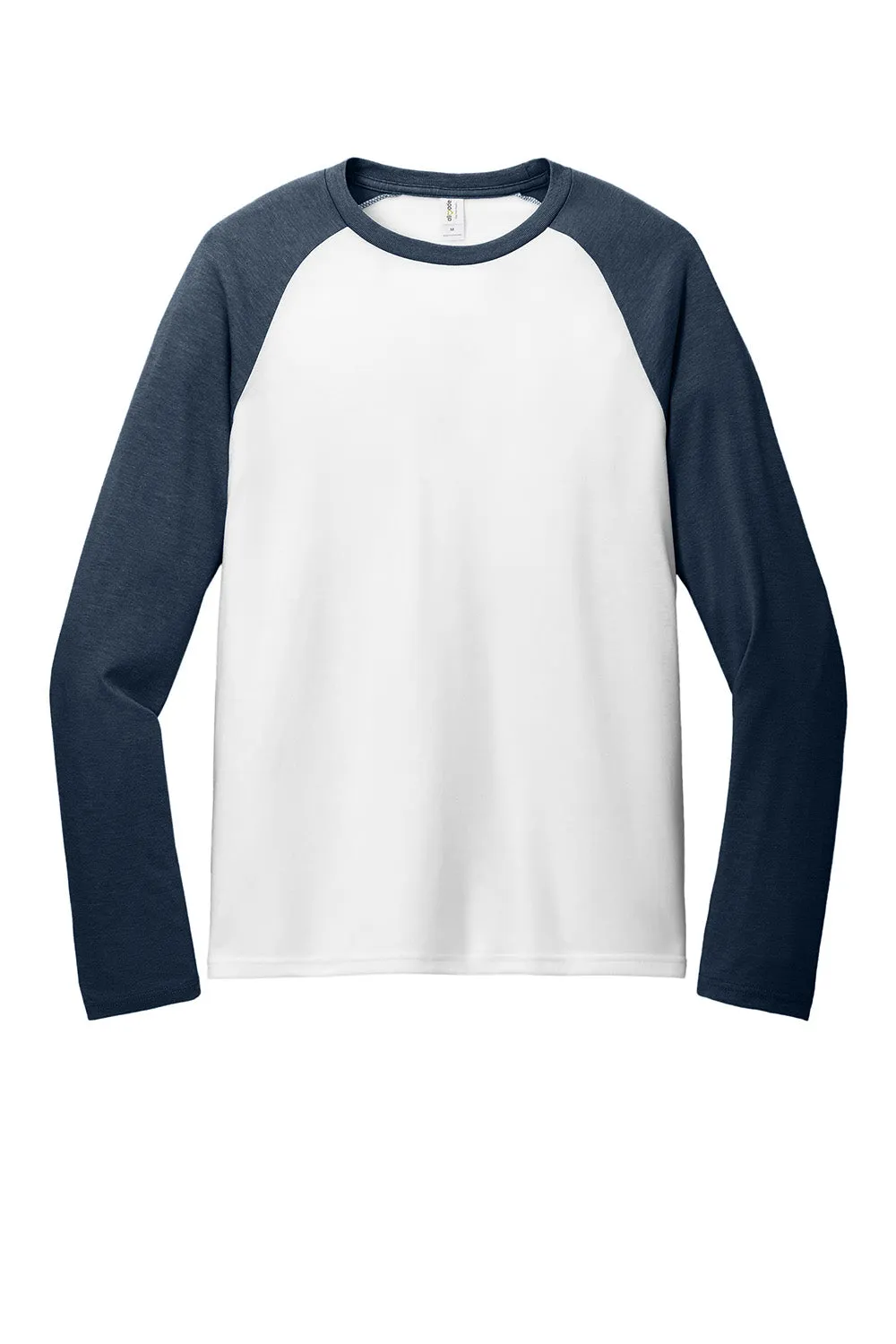Allmade Herren Langarm T-Shirt mit Farbblockierung - Knallweiß/Rebel Blau