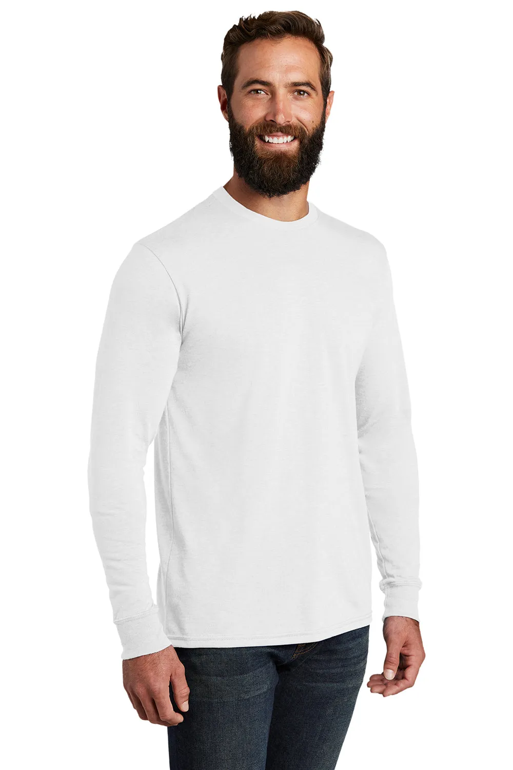 Allmade Herren Langarm Rundhals T-Shirt - Ziemlich Weiß