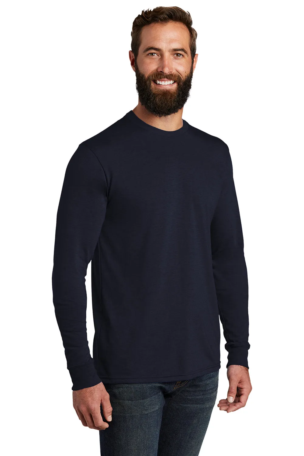 Allmade Herren Langarm Rundhals T-Shirt - Nachthimmel Marineblau