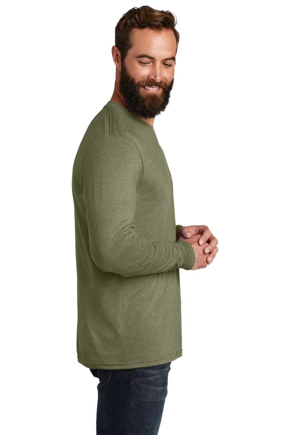 Allmade Herren Langarm Rundhals T-Shirt - Olivgrün