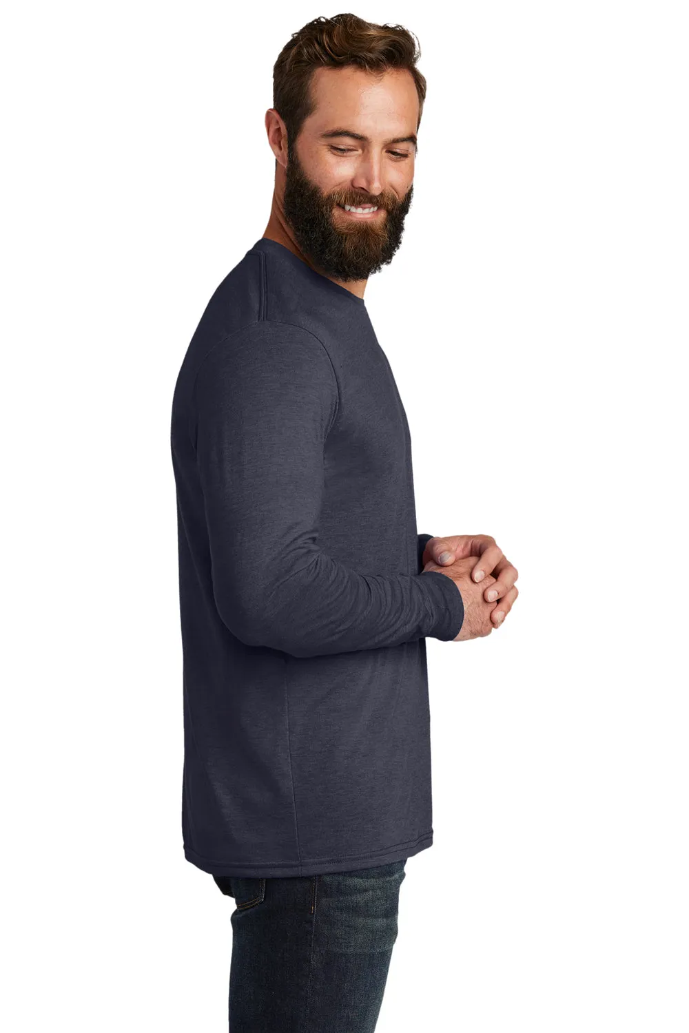 Allmade Herren Langarm Rundhals T-Shirt - Rebell Blau
