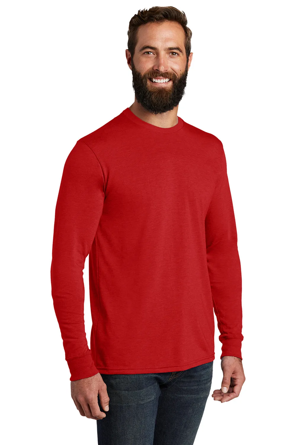 Allmade Herren Langarm Rundhals T-Shirt - Aufsteigendes Rot