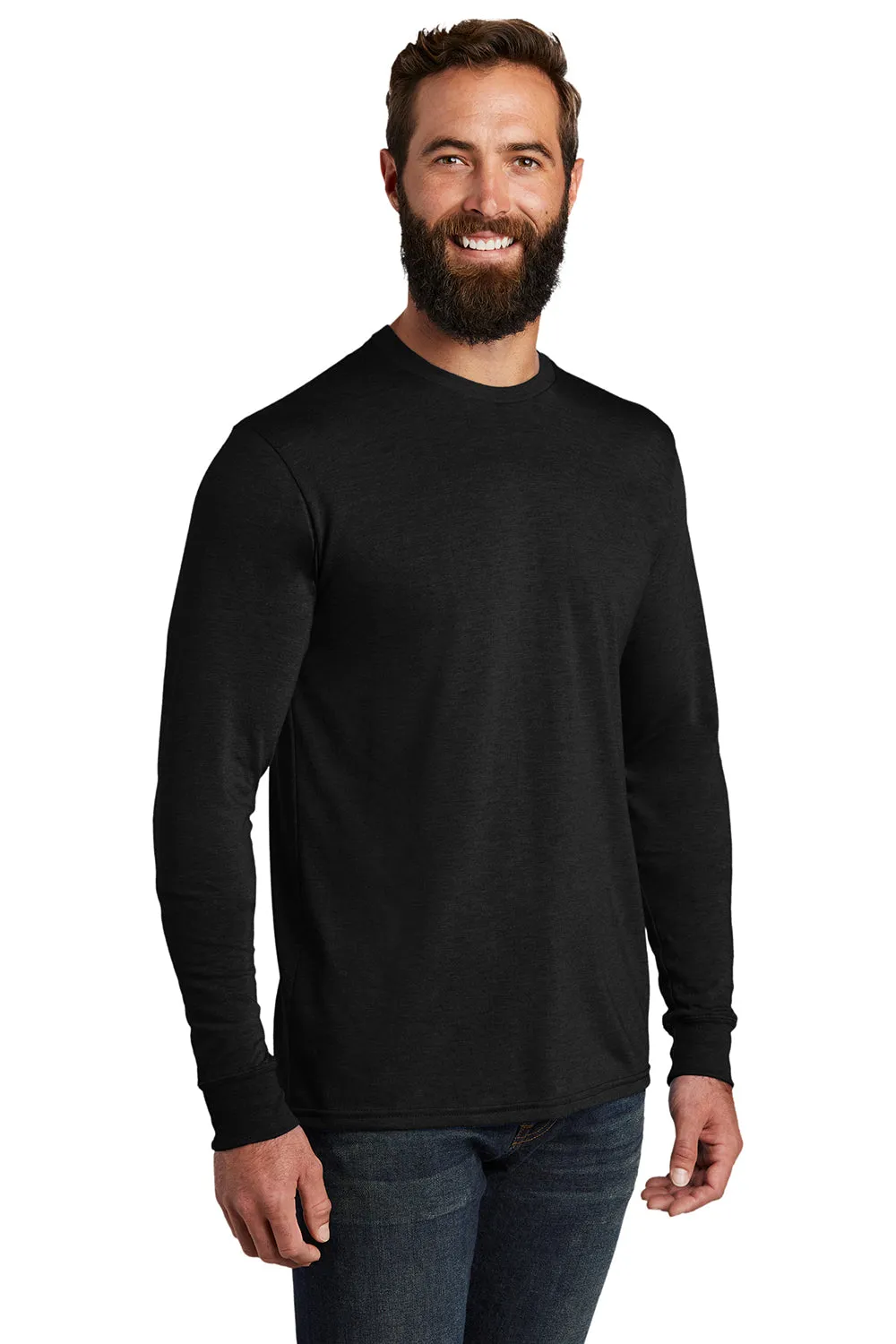 Allmade Herren Langarm Rundhals T-Shirt - Weltraumschwarz