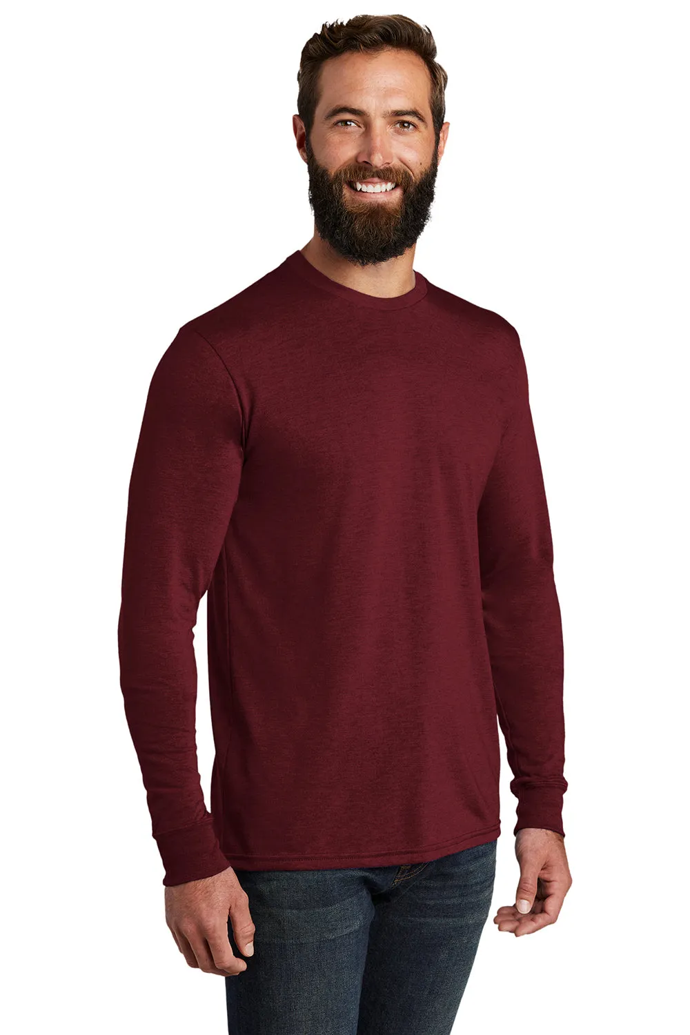 Allmade Herren Langarm Rundhals T-Shirt - Weinrot