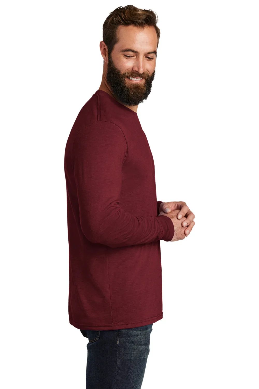 Allmade Herren Langarm Rundhals T-Shirt - Weinrot