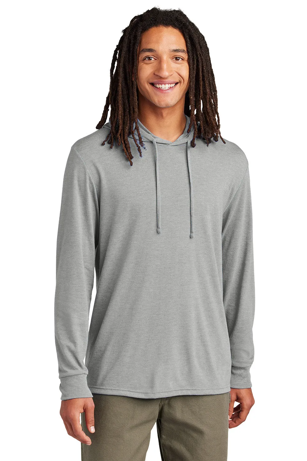 Allmade Herren Langarm Kapuzen-T-Shirt Hoodie - Aluminiumgrau