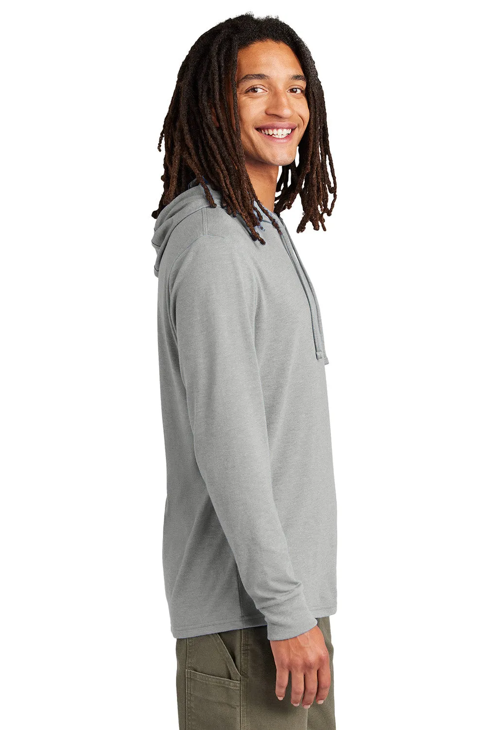 Allmade Herren Langarm Kapuzen-T-Shirt Hoodie - Aluminiumgrau