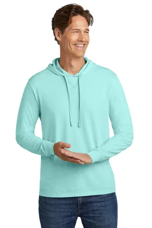 Allmade Herren Mineralgefärbtes Langarm Kapuzen T-Shirt Hoodie - Salzwasserblau