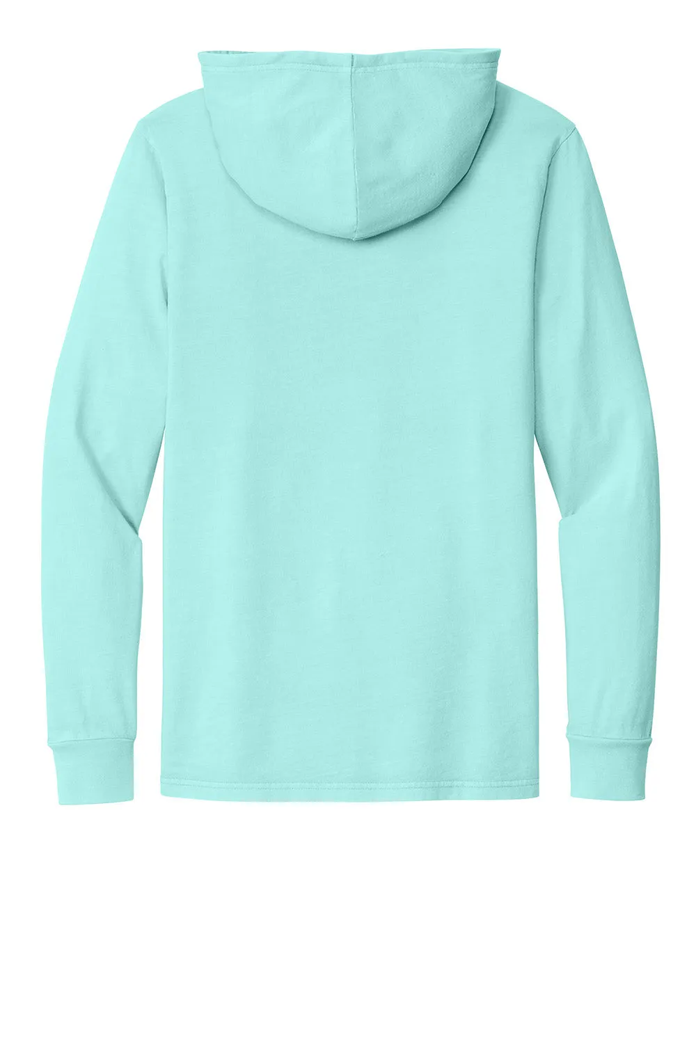 Allmade Herren Mineralgefärbtes Langarm Kapuzen T-Shirt Hoodie - Salzwasserblau