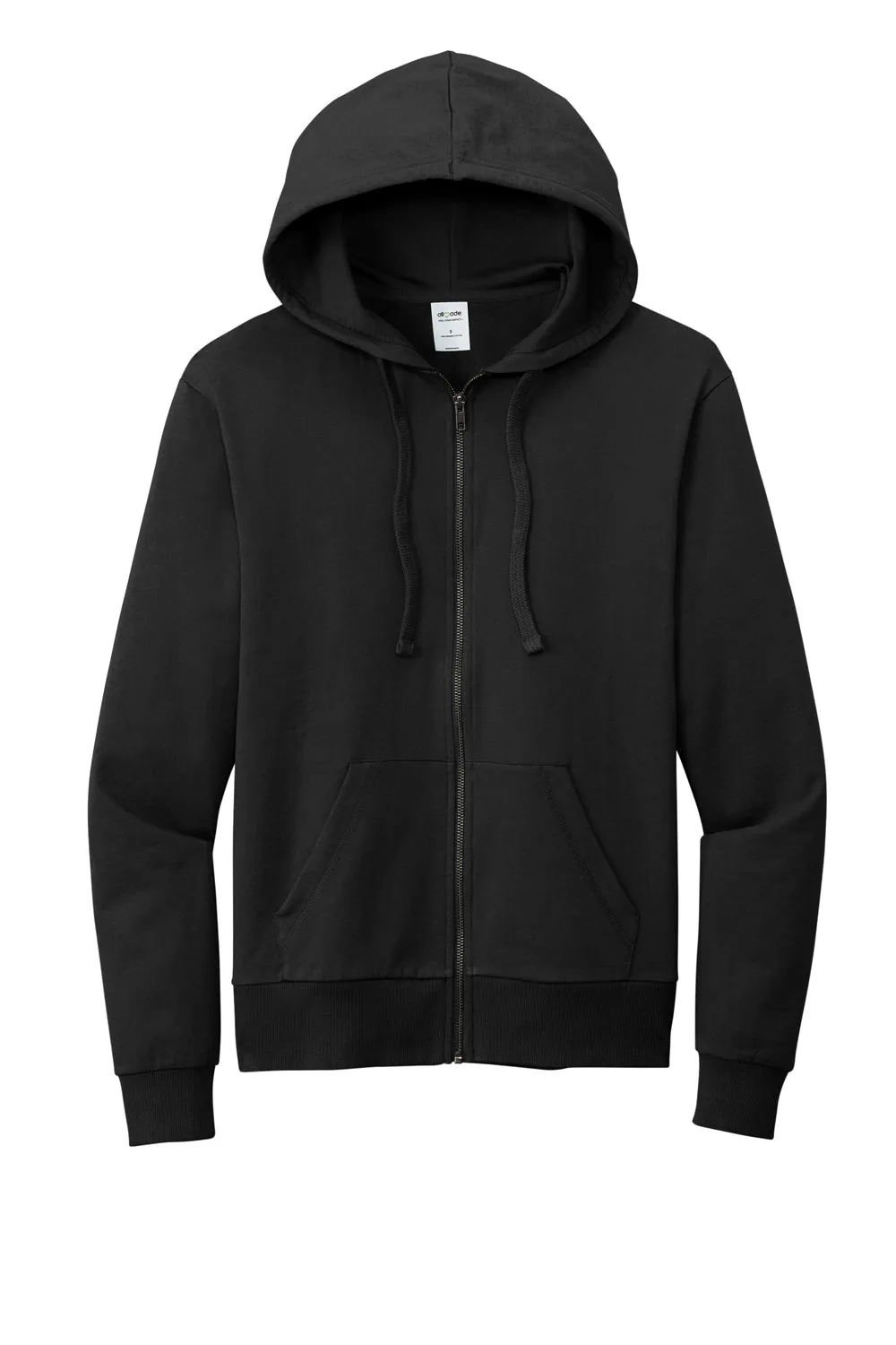 Allmade Herren Bio-French-Terry Full-Zip Kapuzenpullover mit Taschen - Tiefschwarz