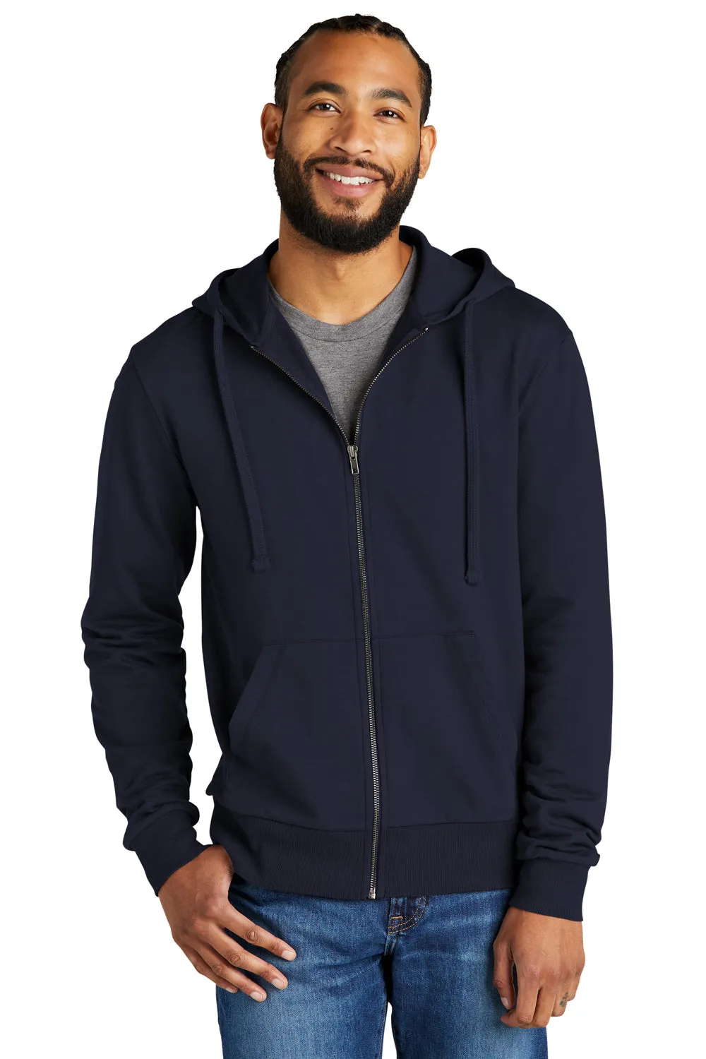 Allmade Herren Bio-French-Terry Full-Zip Kapuzenpullover mit Taschen - Nachthimmel Marineblau