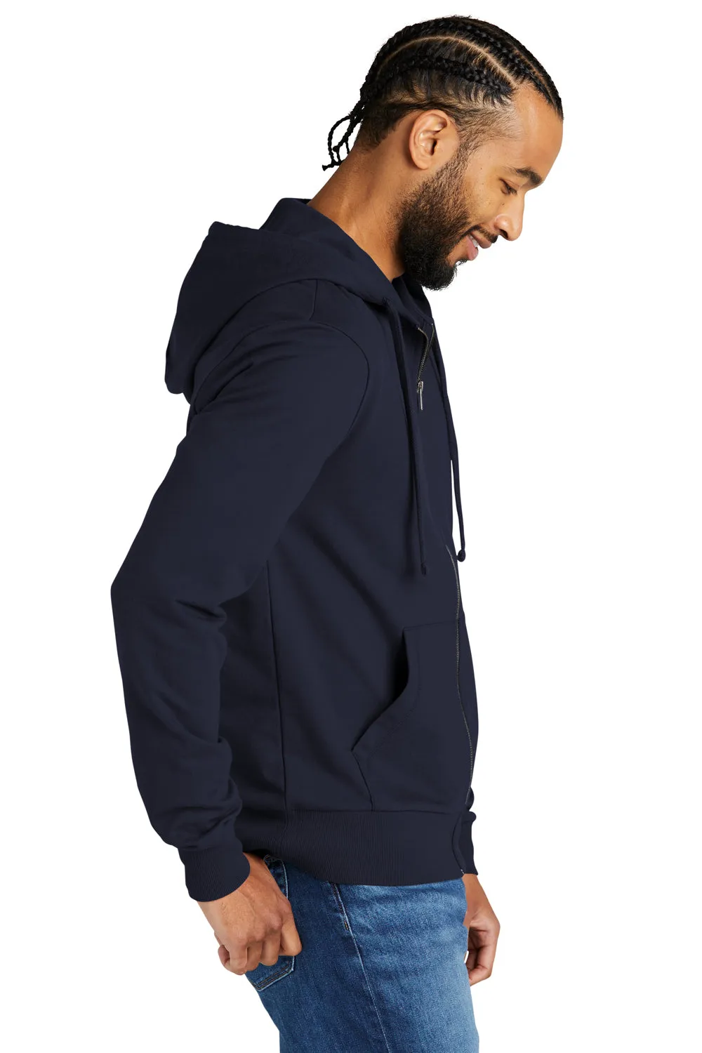 Allmade Herren Bio-French-Terry Full-Zip Kapuzenpullover mit Taschen - Nachthimmel Marineblau