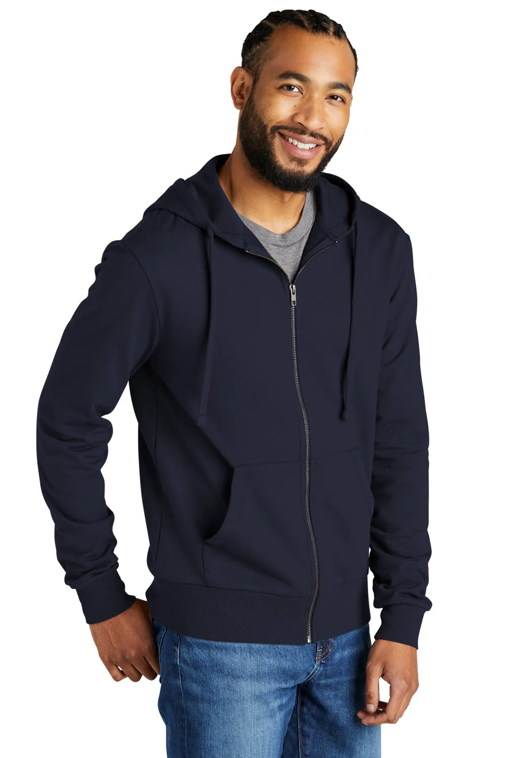 Allmade Herren Bio-French-Terry Full-Zip Kapuzenpullover mit Taschen - Nachthimmel Marineblau