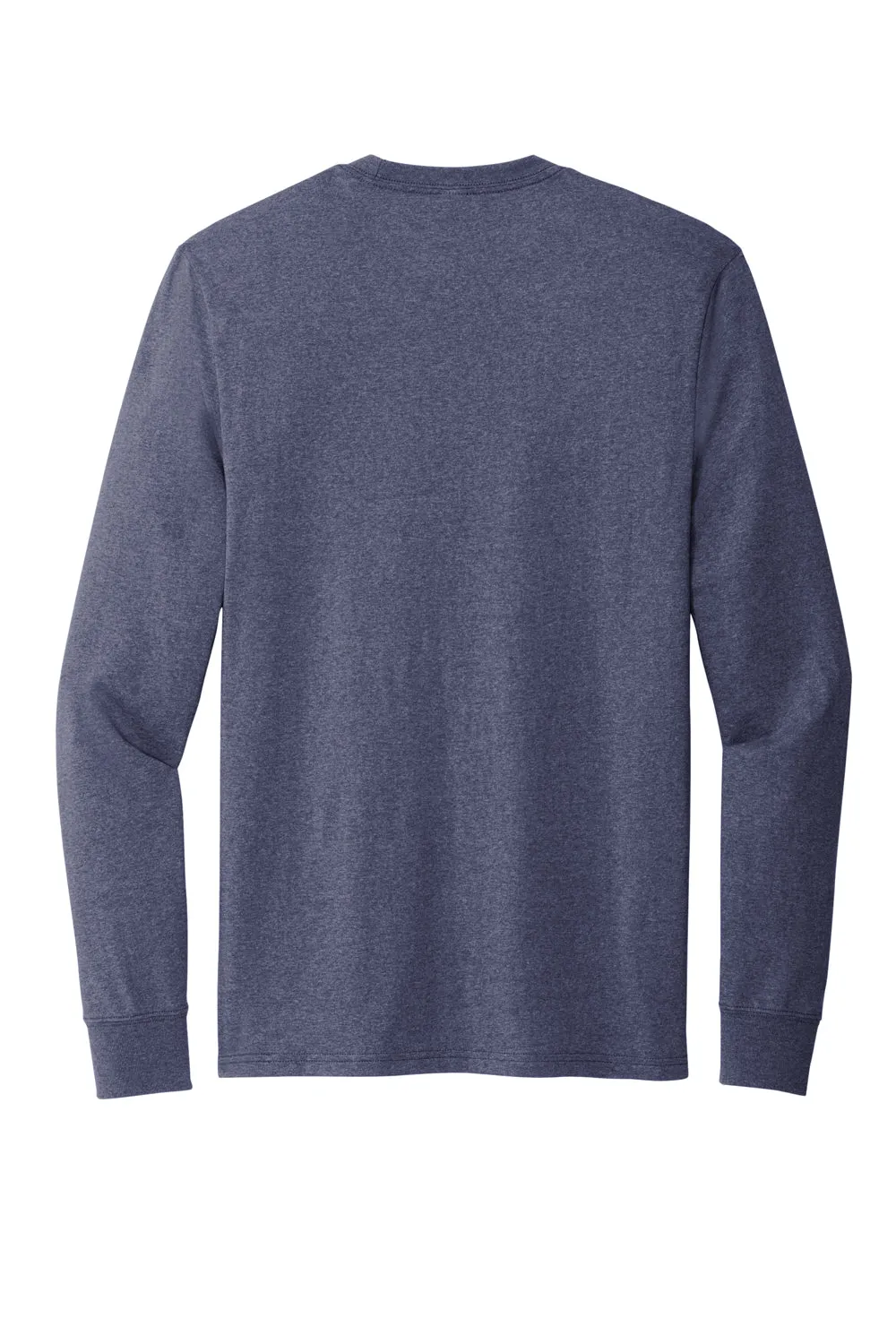 Allmade Herren-Recycling-Langarm-Crewneck-T-Shirt - Meliertes Marineblau