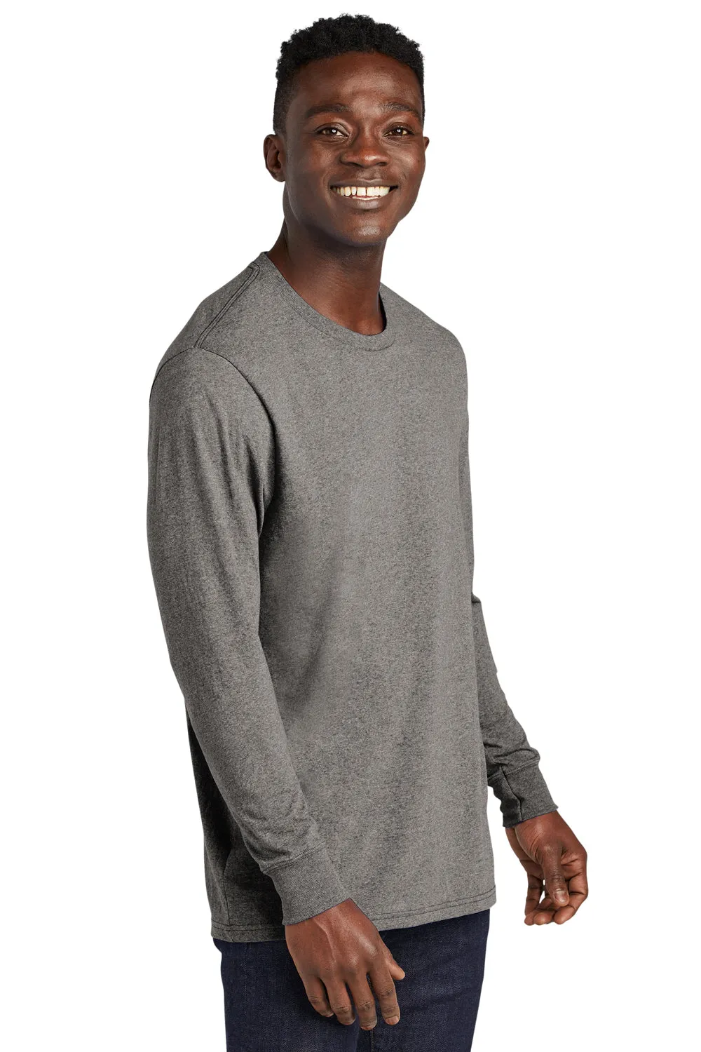 Allmade Herren Recycled Langarm Rundhals T-Shirt - Heather Remade Grau