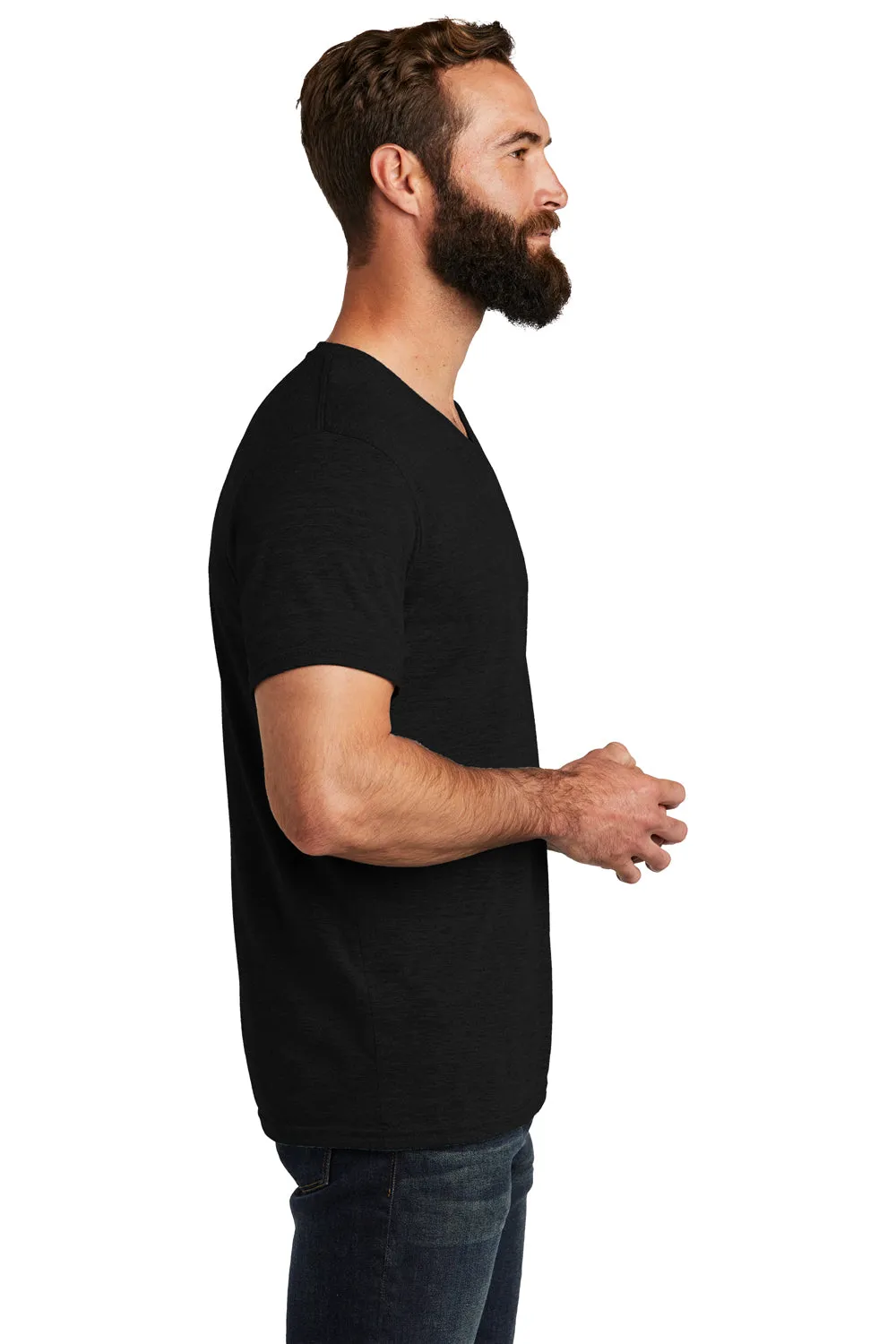 Allmade Herren V-Ausschlag Kurzarm T-Shirt - Tiefschwarz
