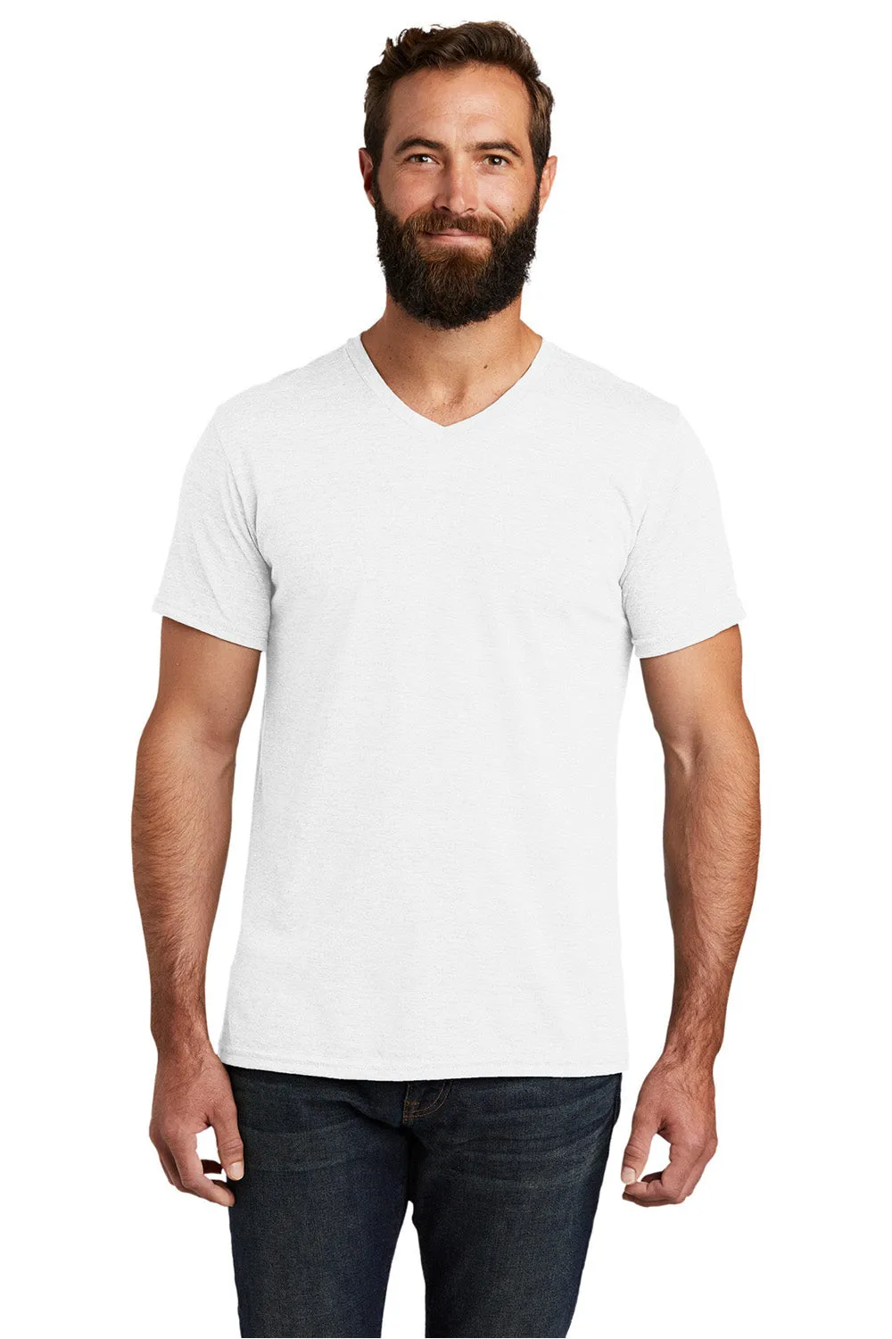 Allmade Herren V-Ausschlag Kurzarm T-Shirt - Ziemlich Weiß