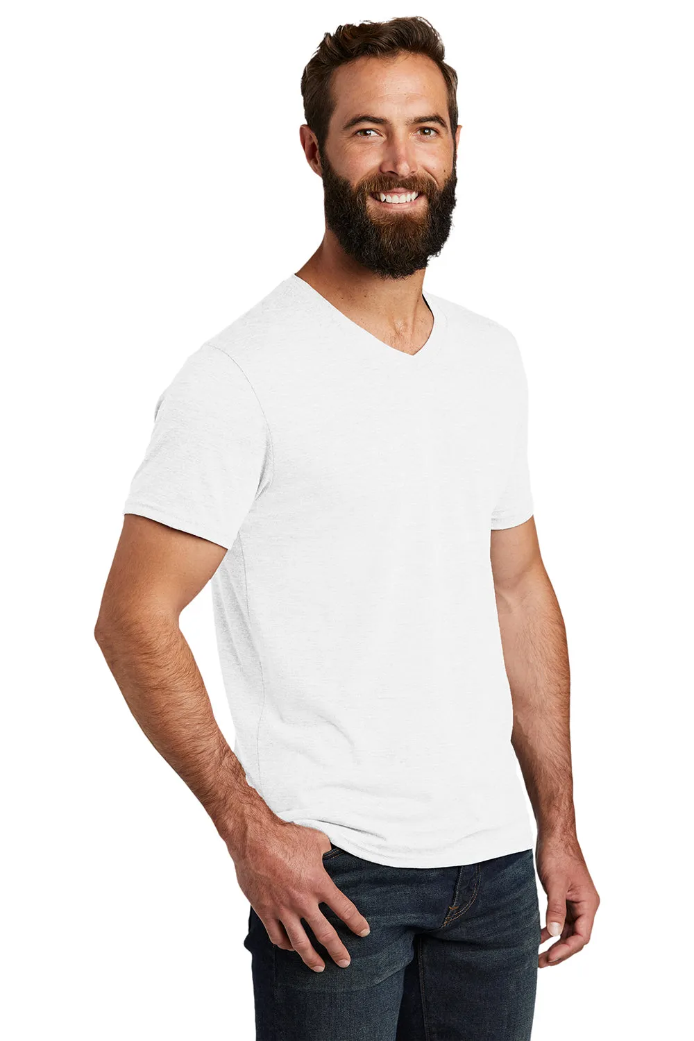 Allmade Herren V-Ausschlag Kurzarm T-Shirt - Ziemlich Weiß