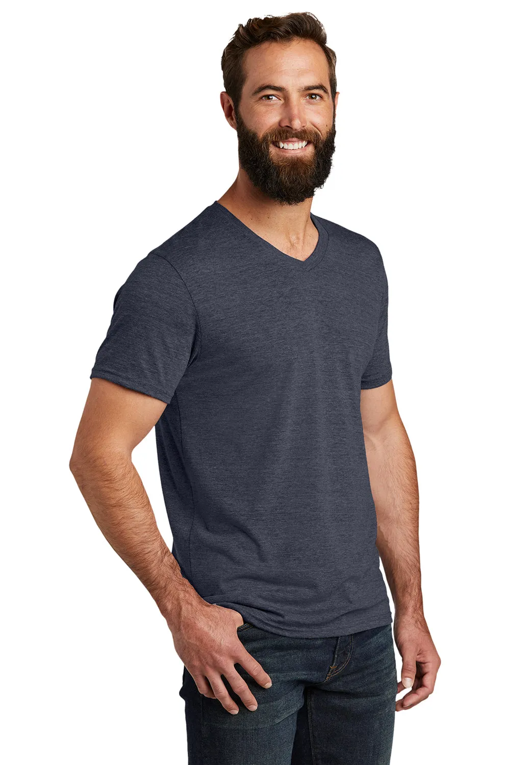 Allmade Herren V-Ausschlag Kurzarm T-Shirt - Rebell Blau