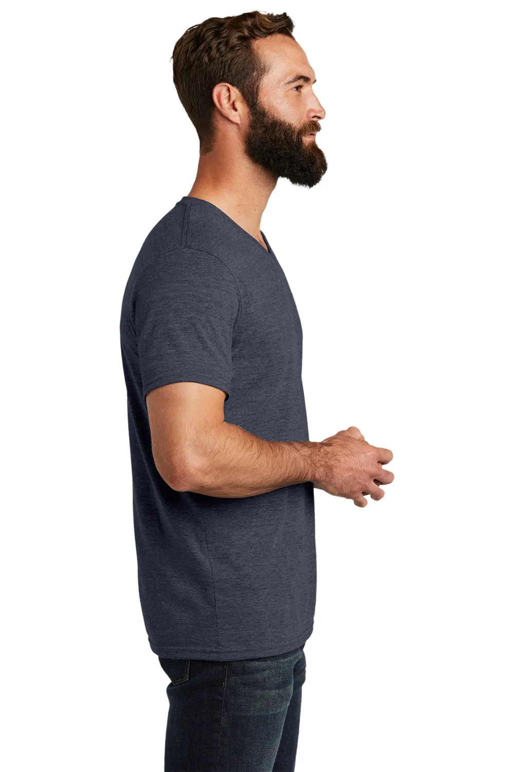 Allmade Herren V-Ausschlag Kurzarm T-Shirt - Rebell Blau