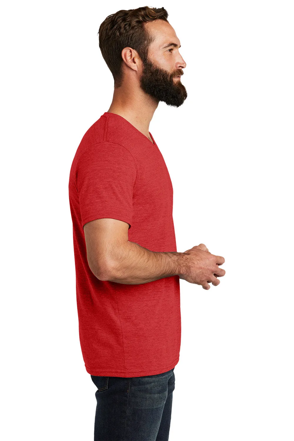 Allmade Herren V-Ausschlag Kurzarm T-Shirt - Aufsteigendes Rot