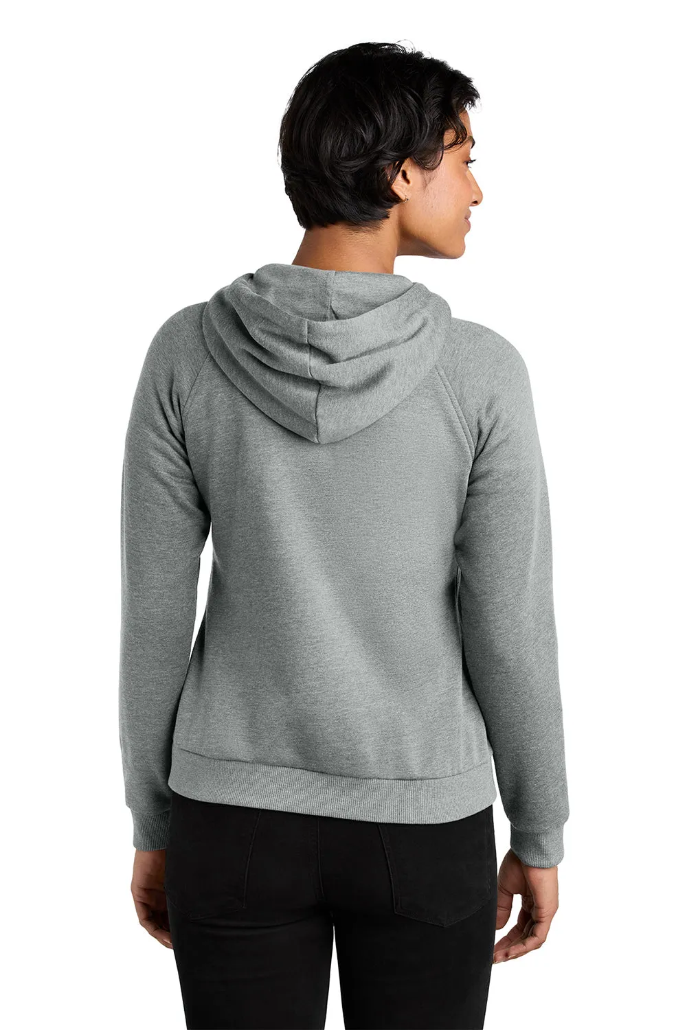 Allmade Damen CVC-Fleece Kapuzenpullover mit Reißverschluss und Taschen - Heather Aluminiumgrau