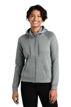Allmade Damen CVC-Fleece Kapuzenpullover mit Reißverschluss und Taschen - Heather Aluminiumgrau