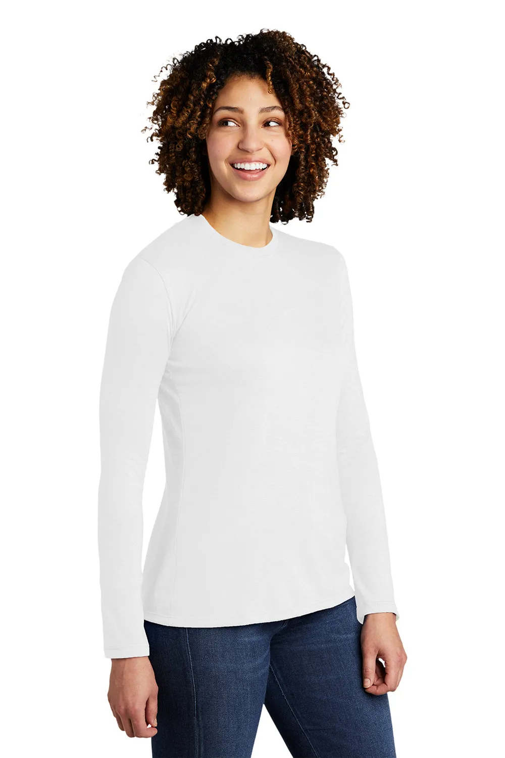 Allmade Damen Langarm Rundhals T-Shirt - Ziemlich Weiß