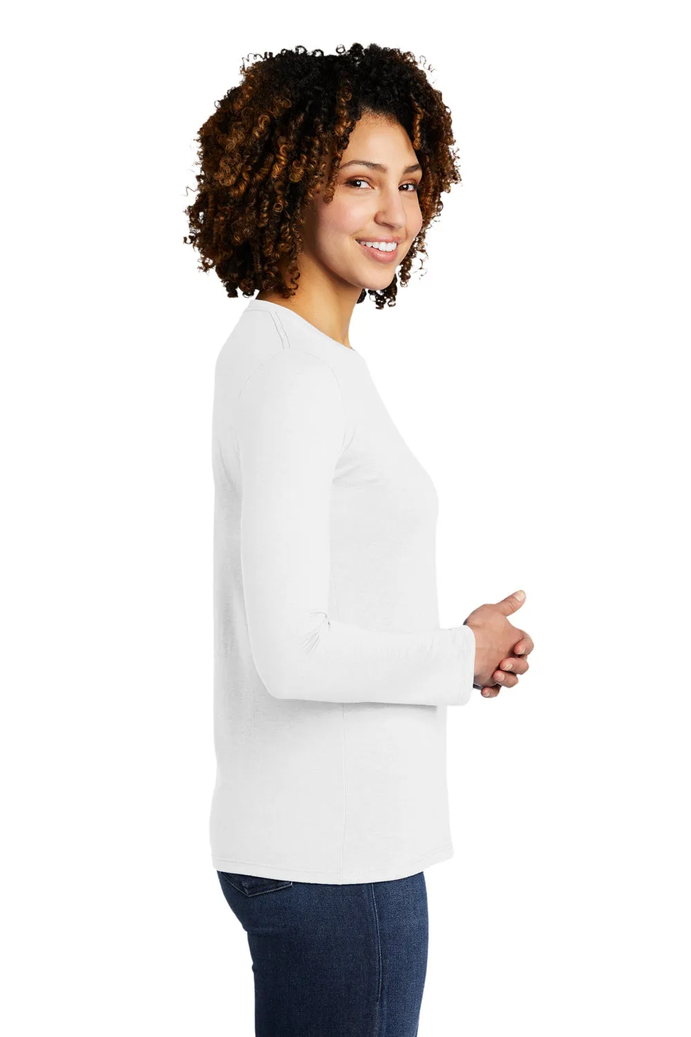 Allmade Damen Langarm Rundhals T-Shirt - Ziemlich Weiß