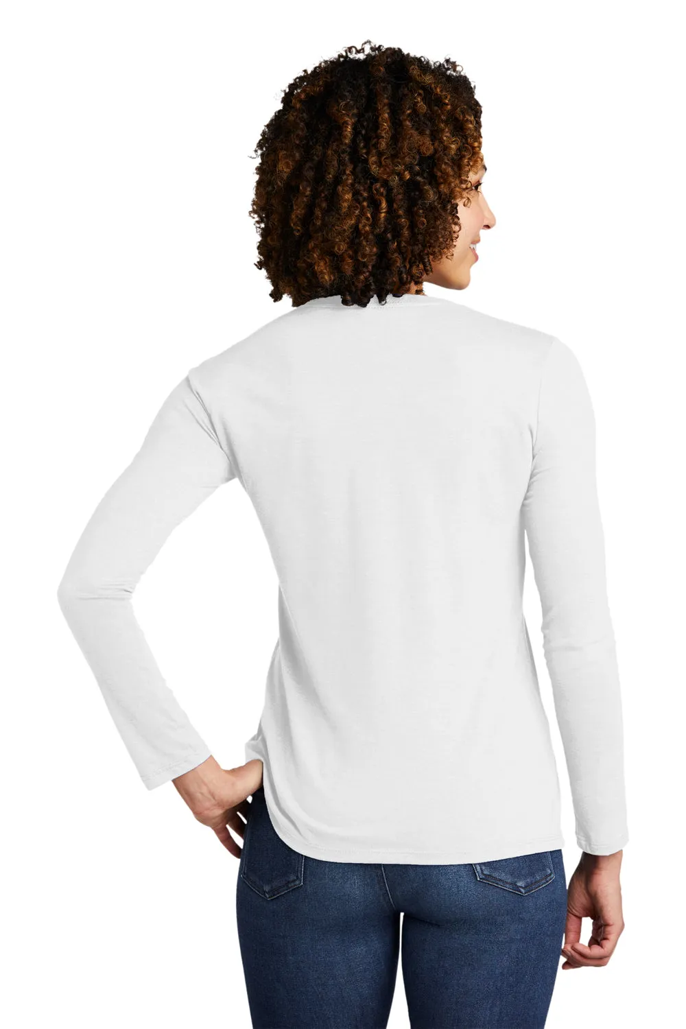 Allmade Damen Langarm Rundhals T-Shirt - Ziemlich Weiß