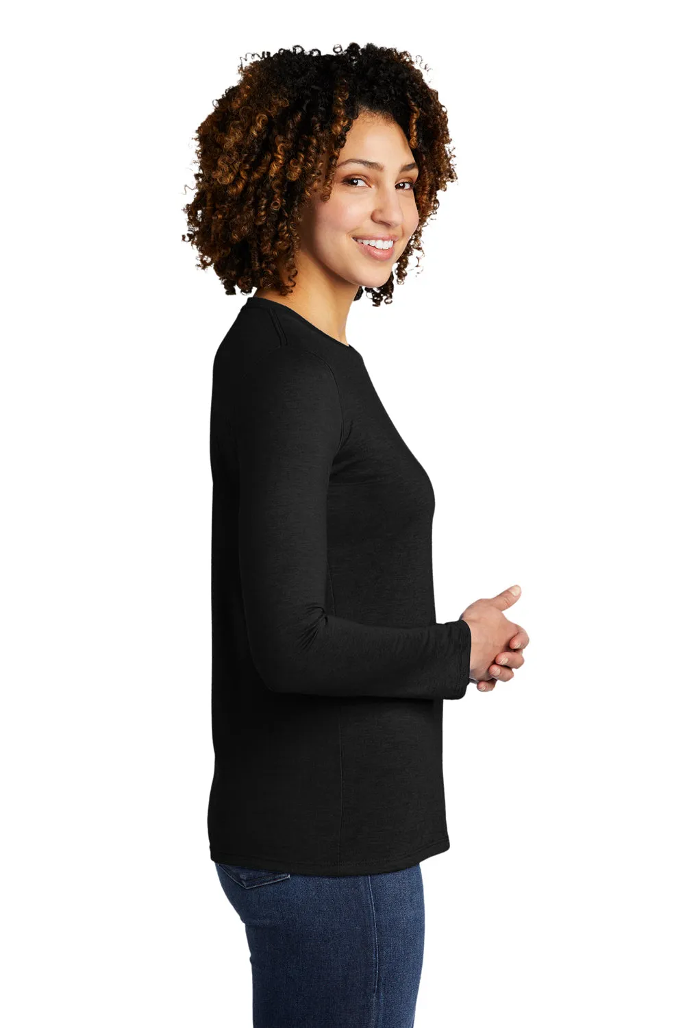 Allmade Damen Langarm Rundhals T-Shirt - Weltraumschwarz