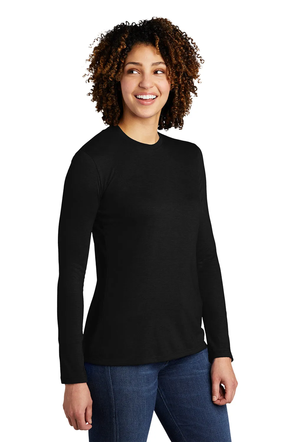 Allmade Damen Langarm Rundhals T-Shirt - Weltraumschwarz