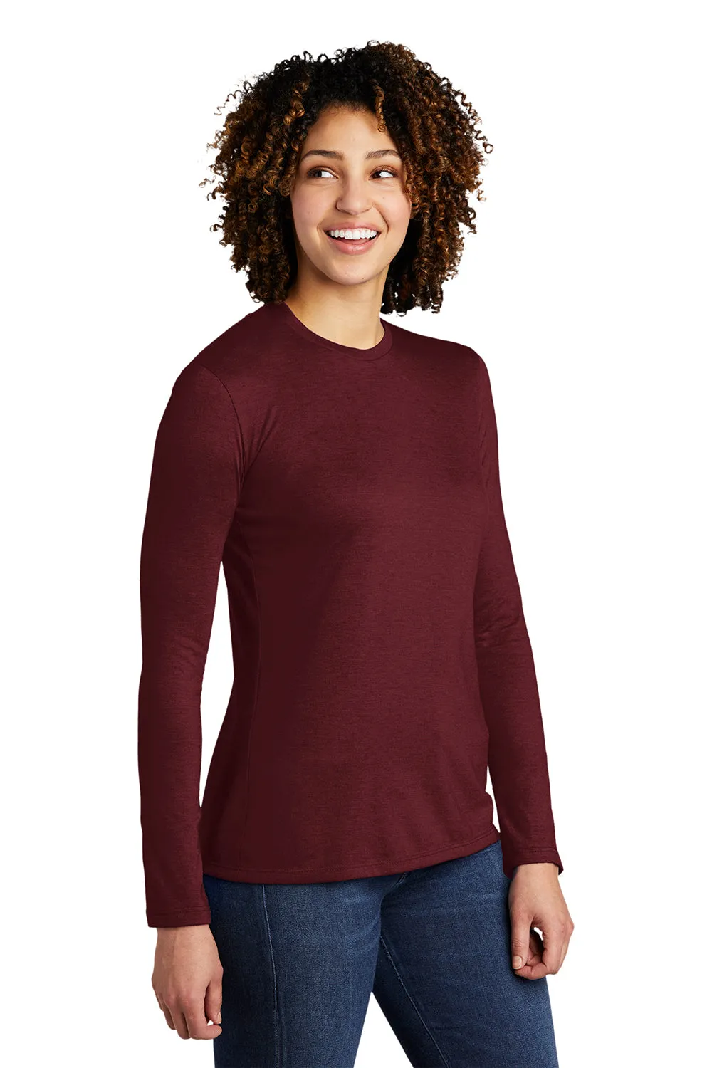Allmade Damen Langarm Rundhals T-Shirt - Weinrot