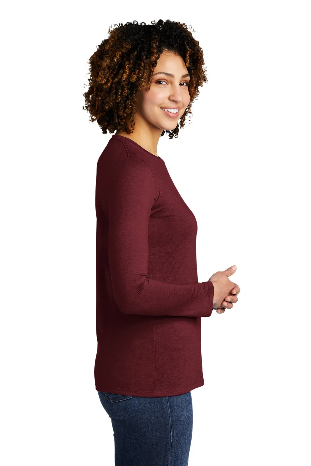 Allmade Damen Langarm Rundhals T-Shirt - Weinrot